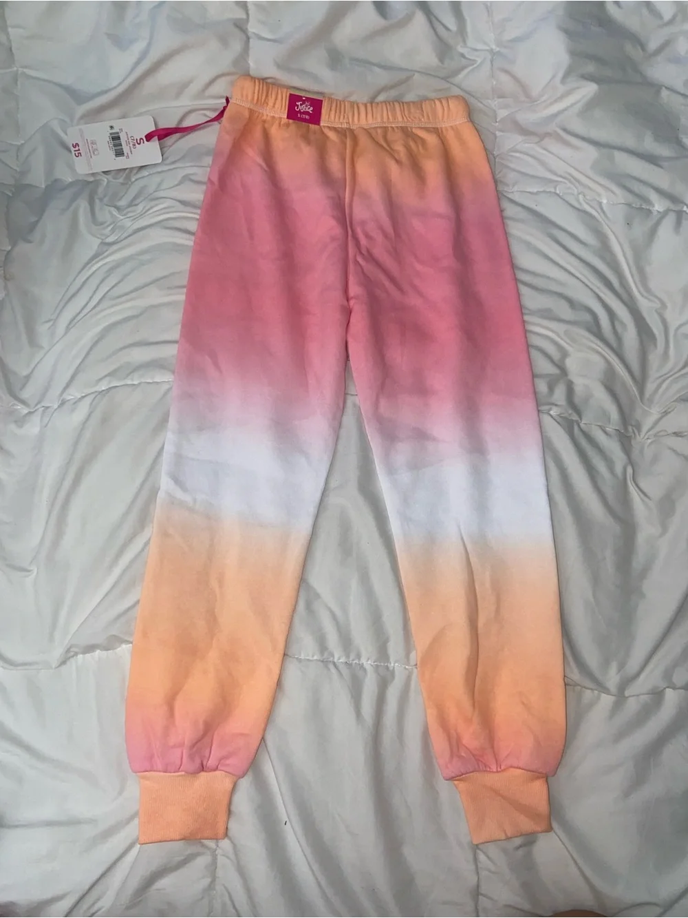 Justice Blue Graphic Joggers & Pink-Orange Ombre Sweatpants Set